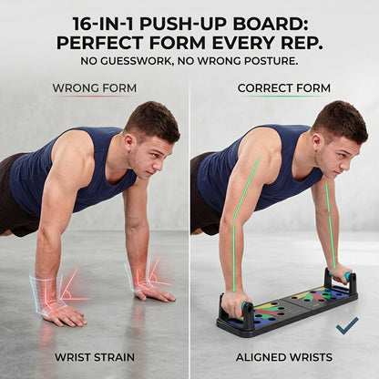 Multi-purpose function(16-in-1) Pushup Board